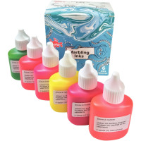 Kit de marbling 6 flacons 25ml, couleurs fluorescentes 