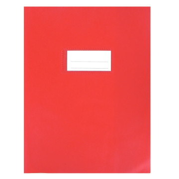 Paquet de 10 protèges-cahier luxe opaque avec rabats épaisseur 22/100ème 17x22 cm PVC cristal rouge