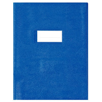 Paquet de 10 protèges-cahier luxe opaque avec rabats épaisseur 22/100ème 17x22 cm PVC cristal bleu 