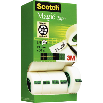 Tour distributrice de 14 rouleaux Scotch Magic 19 mm x 33 m dont 2 gratuits