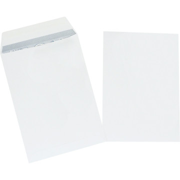 Boîte de 250 pochettes vélin blanc C4 229x324 90g/m² bande de protection