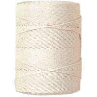 Pelote de 1kg de coton tressé blanc diamètre 2 mm longueur environ 460 mètres 