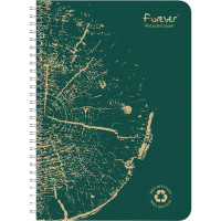 Cahier à reliure intégrale FOREVER, 120 pages, format A4, quadrillé 5x5 