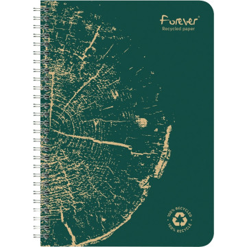 Cahier à reliure intégrale FOREVER, 120 pages, format A4, quadrillé 5x5