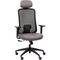 Siège Strarkle avec têtière structure noire/assise et résille gris/carter et support dorsal noir 