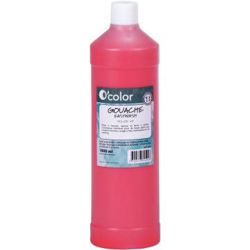 Flacon 1 litre de gouache liquide économique O'COLOR rouge vif