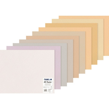 Paquet de 10 feuilles mi-teintes 50x65 cm teintes pastels