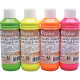 Lot de 4 flacons 250ml d'encres indiennes fluo