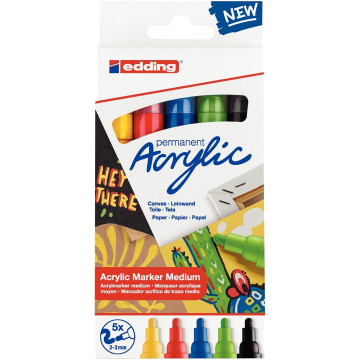 Boite de 5 marqueurs peinture E-5100 basic