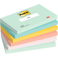 Paquet de 6 blocs notes post it collection beachside 100 feuilles 76x127mm 