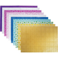 Pochette de 10 feuilles pailletées holographiques adhesives A4 