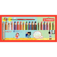 Etui de 18 crayons Woody dont 6 pastel 