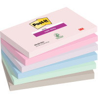 Paquet de 6 blocs notes super sticky post-it 90 feuilles 76x127mm collection soulful 