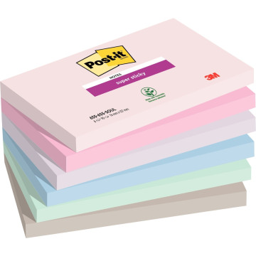 Paquet de 6 blocs notes super sticky post-it 90 feuilles 76x127mm collection soulful