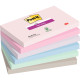 Paquet de 6 blocs notes super sticky post-it 90 feuilles 76x127mm collection soulful 