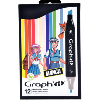 Pochette de 12 markers graph'it manga 