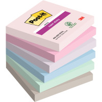 Paquet de 6 blocs notes super sticky post-it 90 feuilles 76x76mm collection soulful 