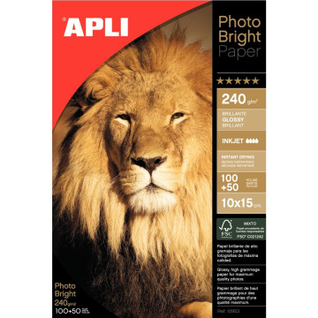 Boîte de 150 feuilles papier photo 10x15cm brillant 240g