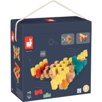 Jeu de construction en bois, 100 pièces 