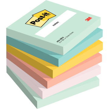 Paquet de 6 blocs notes post it adhesives collection Beachside 100 feuilles 76x76mm