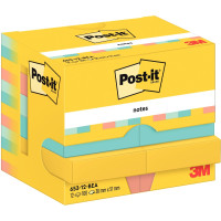 Paquet de 12 blocs notes post it collection beachside 100 feuilles 38x51mm 