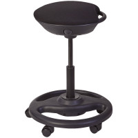 Tabouret assis debout mobile Rolly noir 