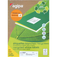 Boîte de 1600 étiquettes multi-usages blanches recyclées 99,1x33,9mm 