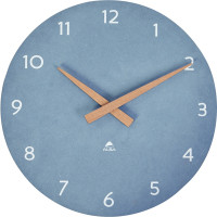 Horloge diamètre 30cm Milena bleu et bois 