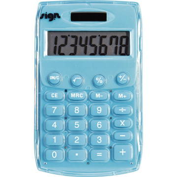 Calculatrice de Poche 8 chiffres SIGN Bleue