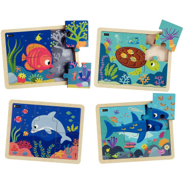 Lot de 4 puzzles les animaux de la mer