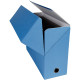 Boite de transfert papier toilé, dos 12 cm, bleu clair