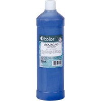 Flacon 1 litre de gouache liquide économique O'COLOR bleu foncé 