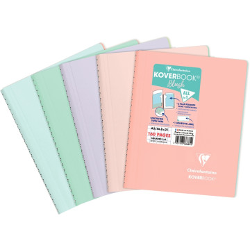 Reliure intégrale KOVERBOOK BLUSH, 160 pages, format A5, quadrillé 5x5