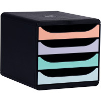 Module 4 tiroirs bigbox noir/pastel 