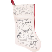 Chaussette de Noël à colorier 