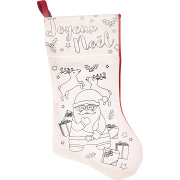 Chaussette de Noël à colorier