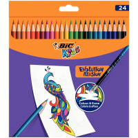 Etui de 24 crayons de couleur Evolution Illusion 