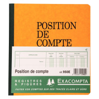 Piqûre de 20 feuilles positions de compte format 21 x 19 cm 