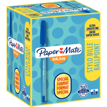 Boite de 100 stylos Inkjoy 100 bleus dont 20 gratuits