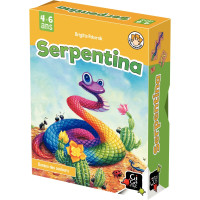 La boîte "SERPENTINA" contient 50 plaques illustrées règle du jeu 