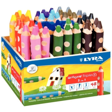 Pot de 48 crayons de couleur gros module + 2 taille-crayons