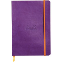 Carnet RHODIARAMA format A5 160 pages, ligné, couverture souple en simili cuir, violet 