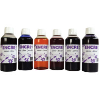 Lot de 6 flacons 250ml d'encres à dessiner, coloris assortis 