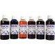 Lot de 6 flacons 250ml d'encres à dessiner, coloris assortis 