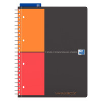 Cahier à reliure intégrale MANAGERBOOK format A4+ réglure projet 160 pages perforées 