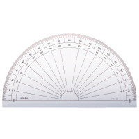 Rapporteur 1/2 cercle 15 cm, 180°, gradué en degrés 