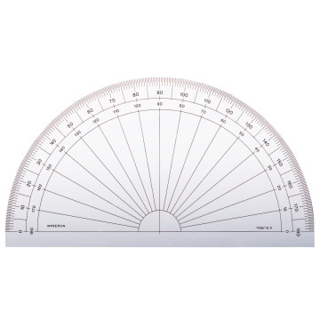 Rapporteur 1/2 cercle 15 cm, 180°, gradué en degrés