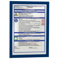 Sac de 2 cadres d'affichage A4 adhésif repositionnable avec contour magnétique bleu 
