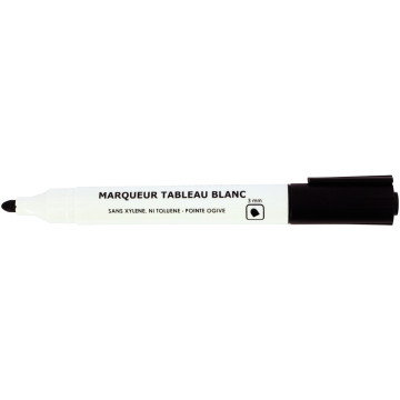 Marqueur tableau blanc pointe ogive 3mm noir