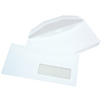 Boîte de 1000 enveloppes blanches 114x229 80g/m² fenêtre 35x100 de mise sous pli automatique gommées 